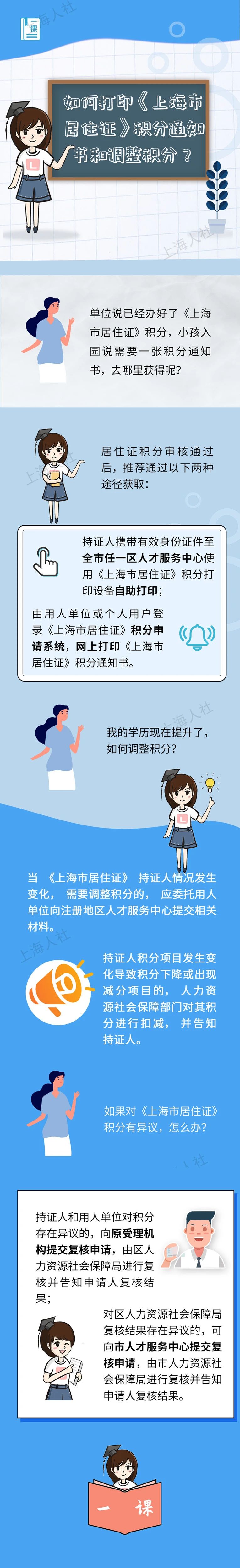 上海居住证积分打印通知书时情况发生变化该如何调整?