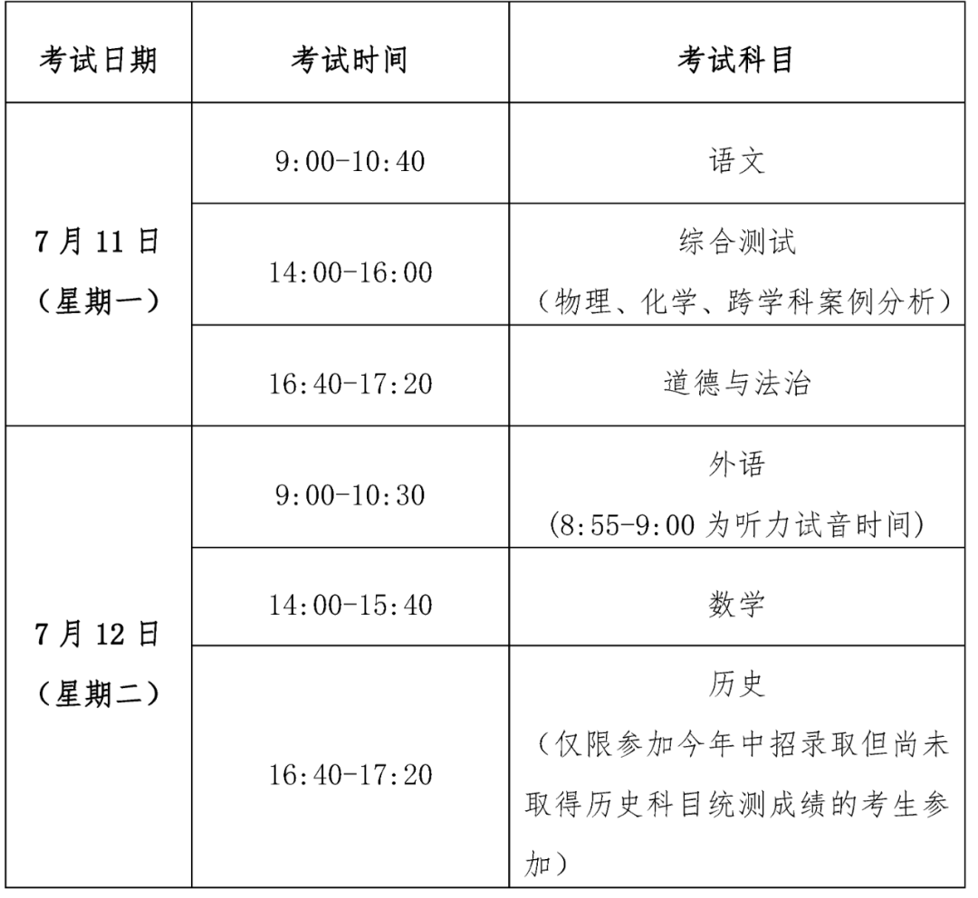 2022年上海中考、高考、等级考、合格考时间