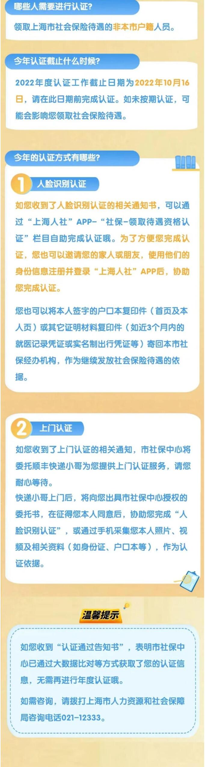 上海市2022年度领取社会保险待遇资格认证工作已经启动啦！