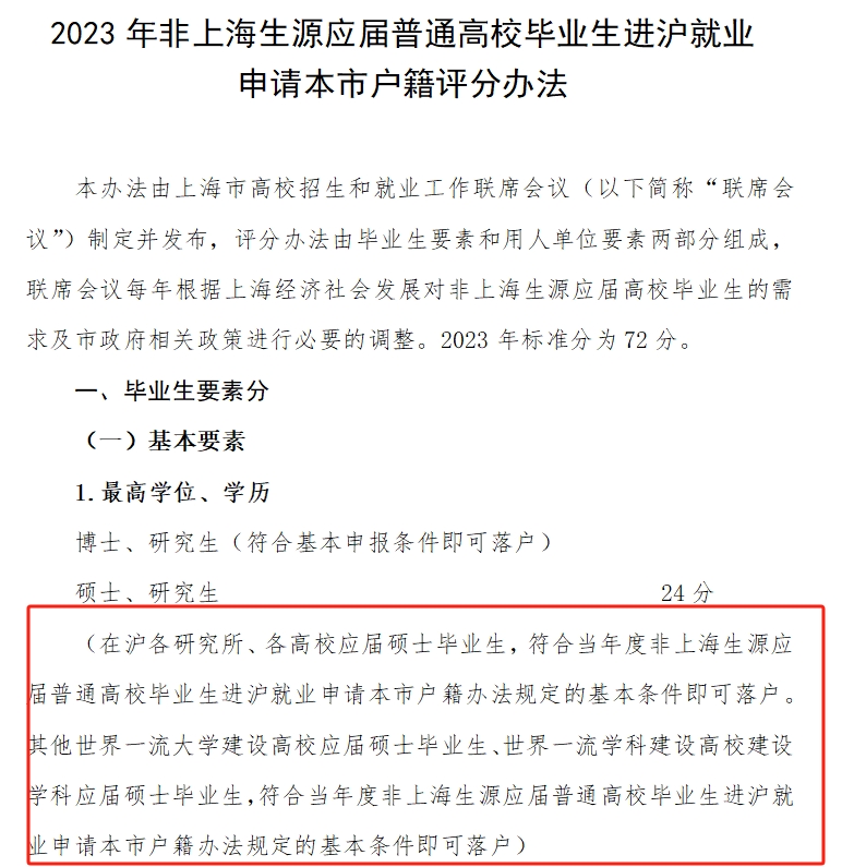 全国42所高校应届硕士/本科毕业生可直接落户上海！