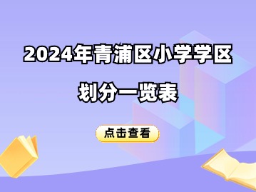 2024年青浦区小学学区划分一览表