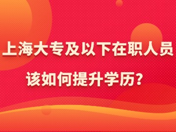 在上海，大专及以下在职人员该如何提升学历？